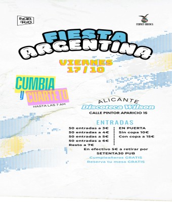 Fiesta Argentina en Alicante Cumbia & Cuarteto en Alicante/Alacant