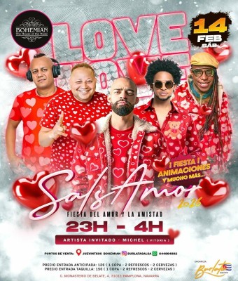 Sábado 14/02/2026 FIESTA DEL AMOR Y LA AMISTAD en Navarra