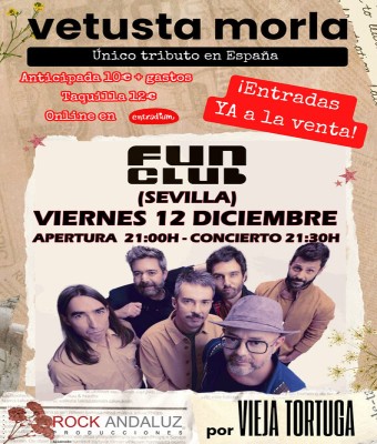TRIBUTO A VETUSTA MORLA (POR VIEJA TORTUGA) EN FUN CLUB, SEVILLA
