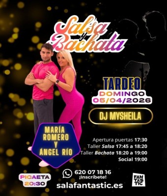 Tardeo Bachata&Salsa - TALLER María Romero&Ángel Rio - Dj MYSHEILA en Valencia