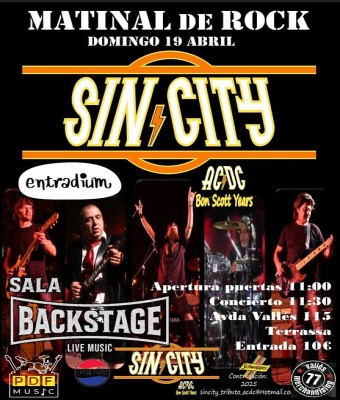 Matinal de Rock - Sin City tributo ACDC Bon Scott Years en Barcelona
