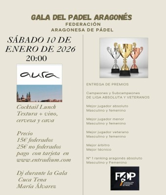 GALA DEL PADEL ARAGONES 2025 en Zaragoza