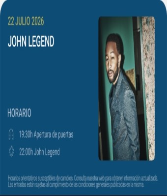 John Legend - Noches del Botánico 2026 en Madrid