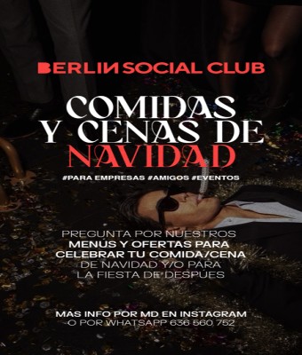 COMIDAS Y CENAS DE NAVIDAD 2025 - BERLIN SOCIAL CLUB en Almería