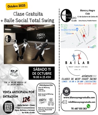 Nueva Sesión Total Swing. Baile Social WCSwing / Swing y Rock & Roll en Madrid