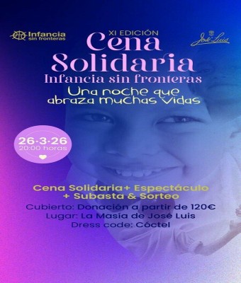 XI EDICIÓN CENA SOLIDARIA INFANCIA SIN FRONTERAS en Madrid