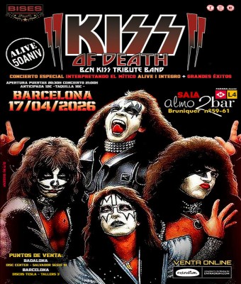 KISS OF DEATH CONCIERTO EXCLUSIVO "ALIVE !" ÍNTEGRO + GRANDES ÉXITOS DE KISS - BARCELONA