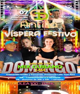 ANTILLA SALSA BARCELONA - DOMINGO 7 DICIEMBRE