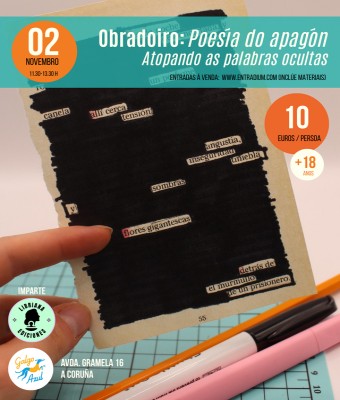 Obradoiro "Poesía do apagón" - Atopando as palabras ocultas en Coruña, A