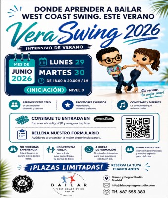 Intensivo de West Coast Swing. VeraSwing 2026 en Madrid