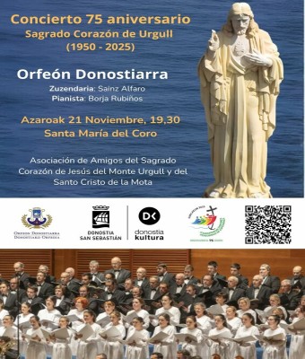 Concierto Celebración 75 años Monumento Sagrado Corazón Urgull en Gipuzkoa