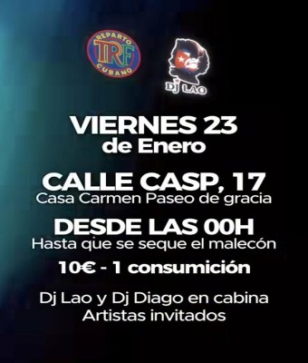 TRF x DJ LAO presentan una NOCHE CUBANA PREMIUM en Barcelona