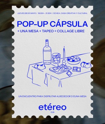 DISFRUTE ALREDEDOR DE UNA MESA: TAPEO + COLLAGE LIBRE + POP-UP en Barcelona