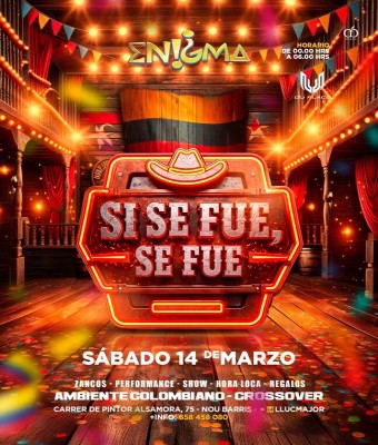 ENIGMA · SÁBADO 14MAR26 en Barcelona