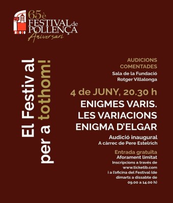FESTIVAL PER A TOTHOM!: ENIGMES VARIS. LES VARIACIONS ENIGMA DELGAR en Balears, Illes