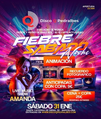 FIEBRE DEL SÁBADO 31 ENERO en Barcelona
