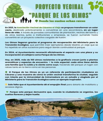 Parque de los Olmos en Cáceres
