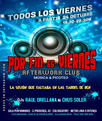 TARDEO AFTERWORK VIERNES 18:30-22:30H en Barcelona