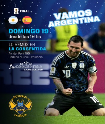 Argentina vs España - FINAL - Boliche La Consentida - 19:00 hs - PARA MAYORES DE 16 AÑOS en Valencia/València