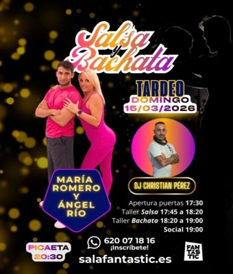 Tardeo Bachata&Salsa - TALLER María Romero&Ángel Rio - Dj Christian Pérez en Valencia