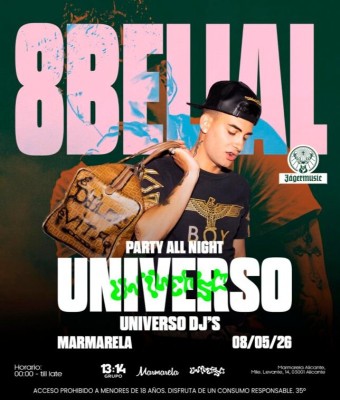 UNIVERSO EVENT: 8BELIAL (DISOBEY) @MARMARELA - Indoor Main Stage en Alicante
