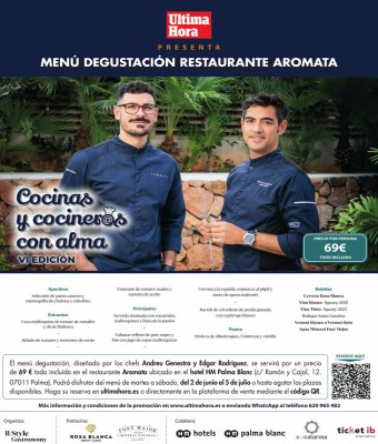 Menú degustación 'Aromata' Cocinas y cociner@s con alma 'VI edición' en Balears, Illes