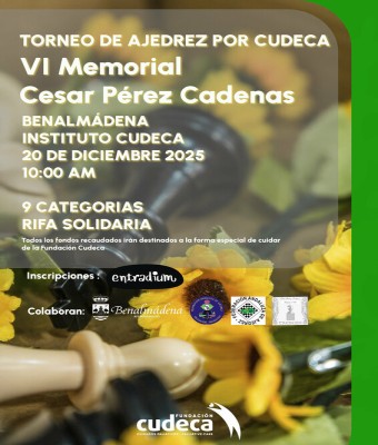 Torneo de ajedrez por Cudeca. VI Memorial Cesar Pérez Cadenas en Málaga