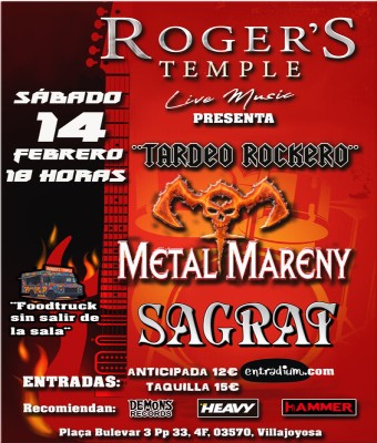 TARDEO ROCKERO CON SAGRAT Y METAL MARENY en Alicante/Alacant