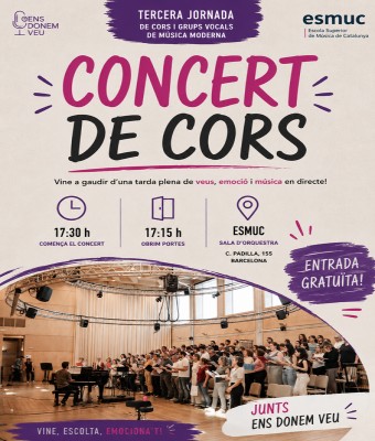 Concert TERCERA JORNADA DE CORS I GRUPS VOCALS DE MÚSICA MODERNA- Ens donem veu en Barcelona