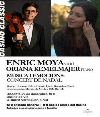 Enric Moya i Oriana Kemelmajer, violí i piano en Barcelona