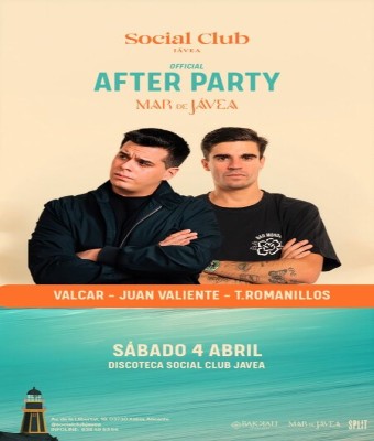 SABADO 4 ABRIL - AFTERPARTY OFICIAL MAR DE JÁVEA en Alicante
