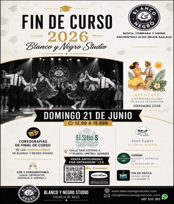 Fiesta Fin de Curso 2026 de Blanco y Negro Studio en Madrid