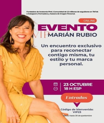 Glow Up Femenino con Marián Rubio - Evento online en Madrid