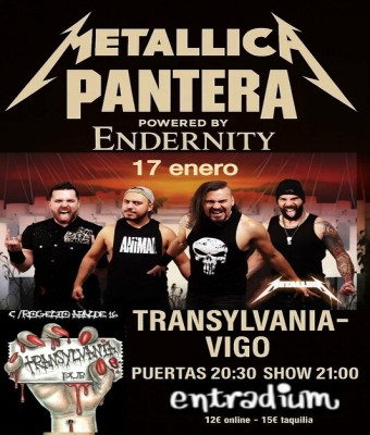 Metallica y Pantera por Enderntity en Vigo Transylvania con Sorteo en Pontevedra