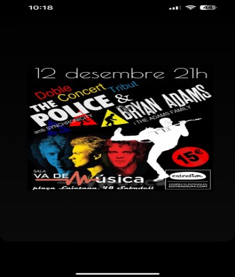 Tributs a The Police + Bryan Adams en Barcelona