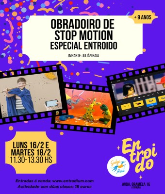 Obradoiro de Stop Motion. Especial Entroido (Luns 16 e mércores 18)  en Coruña, A
