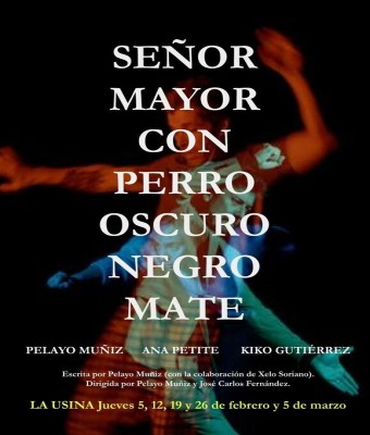 Señor Mayor con Perro Oscuro Negro Mate en Madrid