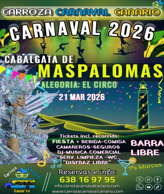 Entradas Carroza Cabalgata Carnaval Maspalomas 2026 en Palmas, Las