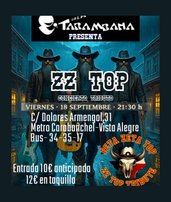 Tributo a ZZ top en la sala Tarambana en Madrid