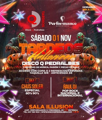 ACCESO  CONSUMICIÓN TARDEO 1 NOVIEMBRE HALLOWEEN en Barcelona