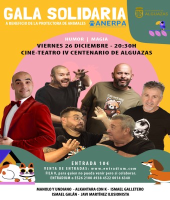 VIERNES 26 DE DICIEMBRE - GALA SOLIDARIA PROTECTORA ANIMALES ANERPA en Murcia