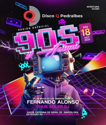 SESIÓN 90 + 00 + ACTUAL CON FERNANDO ALONSO DJ en Barcelona