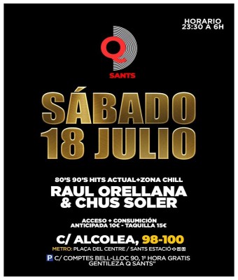  Q SANTS, SÁBADO 18 JULIO en Barcelona