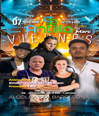 ANTILLA SALSA BARCELONA - VIERNES 7 NOVIEMBRE