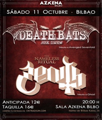 ZENITH (TRIBUTO A GHOST)  DEATHBATS (TRIBUTO A AVENGED SEVENFOLD) - SALA AZKENA BILBAO en Bizkaia
