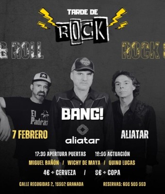 TARDE DE ROCK - GRANADA - SALA ALIATAR -  SÁBADO 7 DE FEBRERO