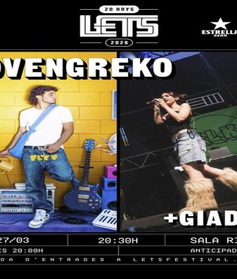 LETS 20 ANYS: JOVEN GREKO + GIADDA en Barcelona