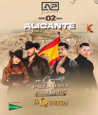 Paola Jara & Jessie Uribe y Los Inquietos del Vallenato en Alicante/Alacant