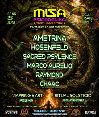 MISA PSICODELIKA SANT JOAN - RITUAL SOLSTICIO - EXPERIENCIA COLECTIVA E INTIMA DE PSYTRANCE en Barcelona