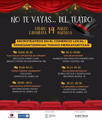 Microteatros en los comercios. "No te vayas... del teatro" en Araba/Álava